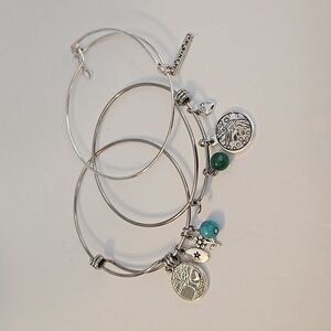 3 Charmed Silvertone Bracelets